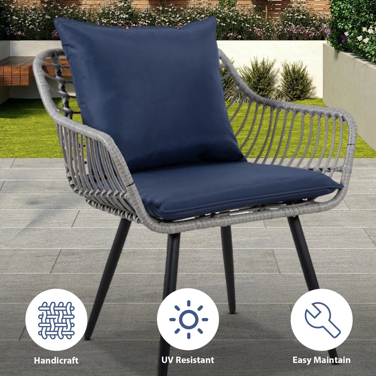 Ainfox 7 Pcs Outdoor Patio Furniture Sofa Set on Sale, Grey Rattan Grey Cushion