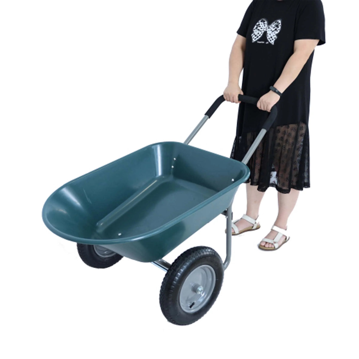 Chromacore Dual - Wheel Garden Cart, Heavy - Duty Yard Wheelbarrow for Garden 15 in Pneumatic Wheel