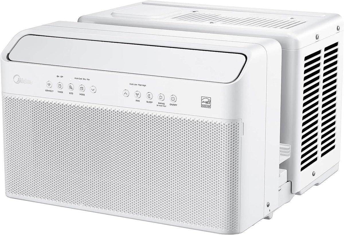 2025 Midea U-Shaped Inverter Window Air Conditioner 12.000BTU with Open Window Flexibility. Robust Installation.Extreme Quiet. 35% Energy Saving. Smart Control. Alexa. Remote. Bracket Included (Renewed)