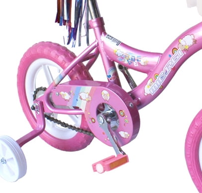 12 Kid's Beginner Bicycle for 2-4 Years Old Boys' and Girls' Bike Foam Tire for Indoor Use No Brake - Pink