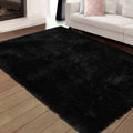 Whizmax Shag Fluffy Area Rug Modern Indoor Plush Shaggy Carpet - 8' x 10' - Black