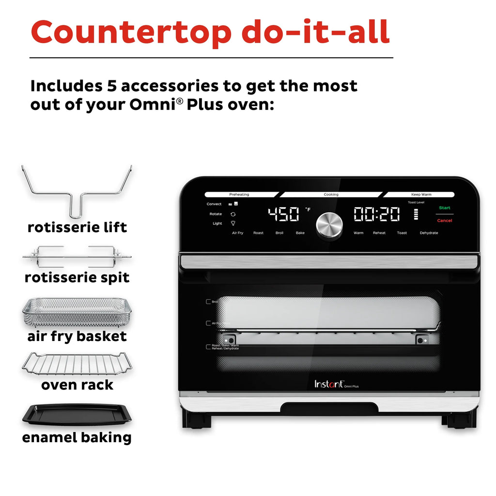 Instant Omni Plus 18 L Air Fryer Toaster Oven Combo with 10 - in - 1 Functions, from the Makers of Instant Pot