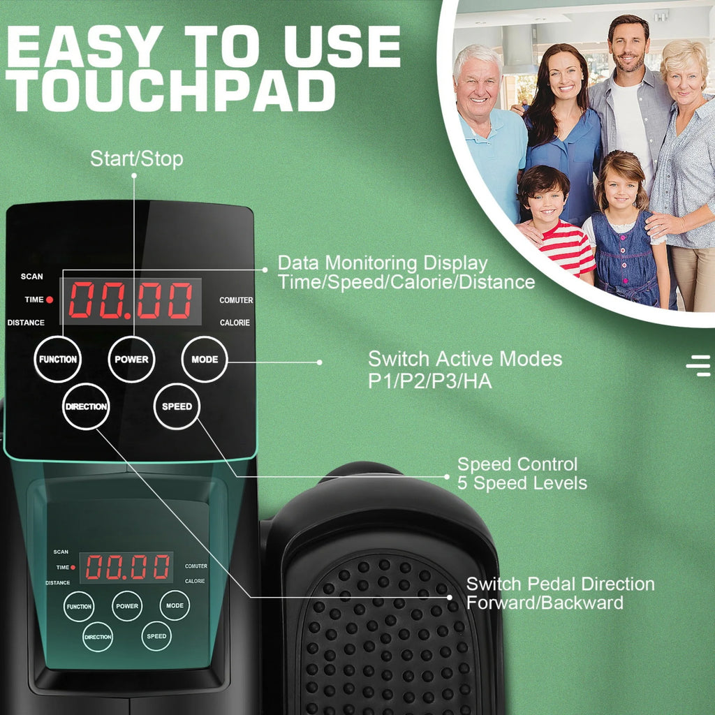 Elliptical Machine, Under Desk Elliptical with Remote Control, Quiet Home Ellipse Exerciser for Seniors