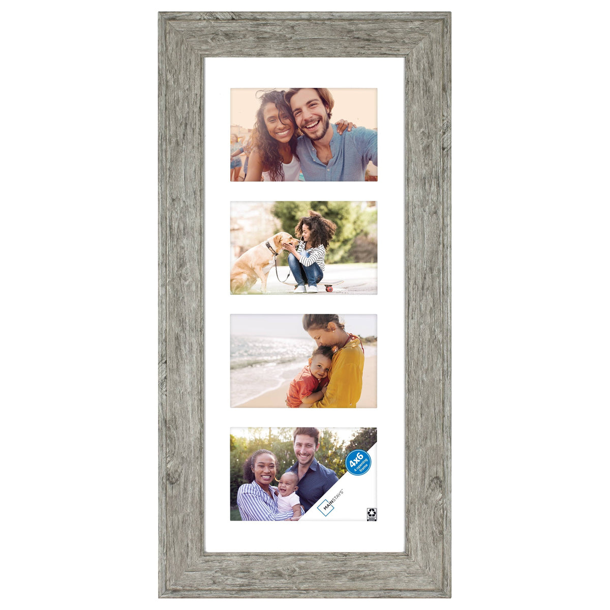 Mainstays 4-Opening 4"x 6" Rustic Gray Collage Frame