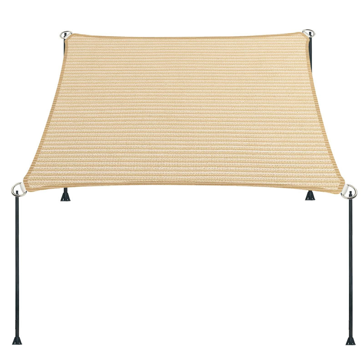 ENOCHZANG 5' x 8' Beige Straight Edge Sun Shade Sail, Rectangle Awning Outdoor Shade Cloth Pergola Cover UV Block Fabric- Customized