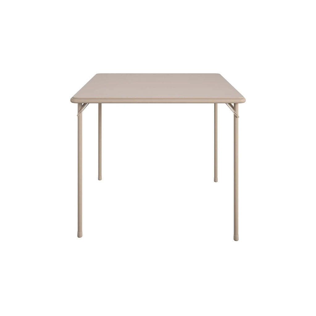 COSCO 5 - Piece Folding Dining Set with Card Table and 4 Fabric Padded Chairs, Tan