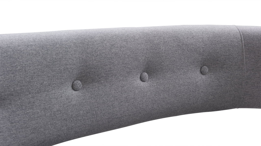 Jennifer Taylor Home Jared Roll Arm Tufted Polyester Fabric Bench, Sky Neutral Beige