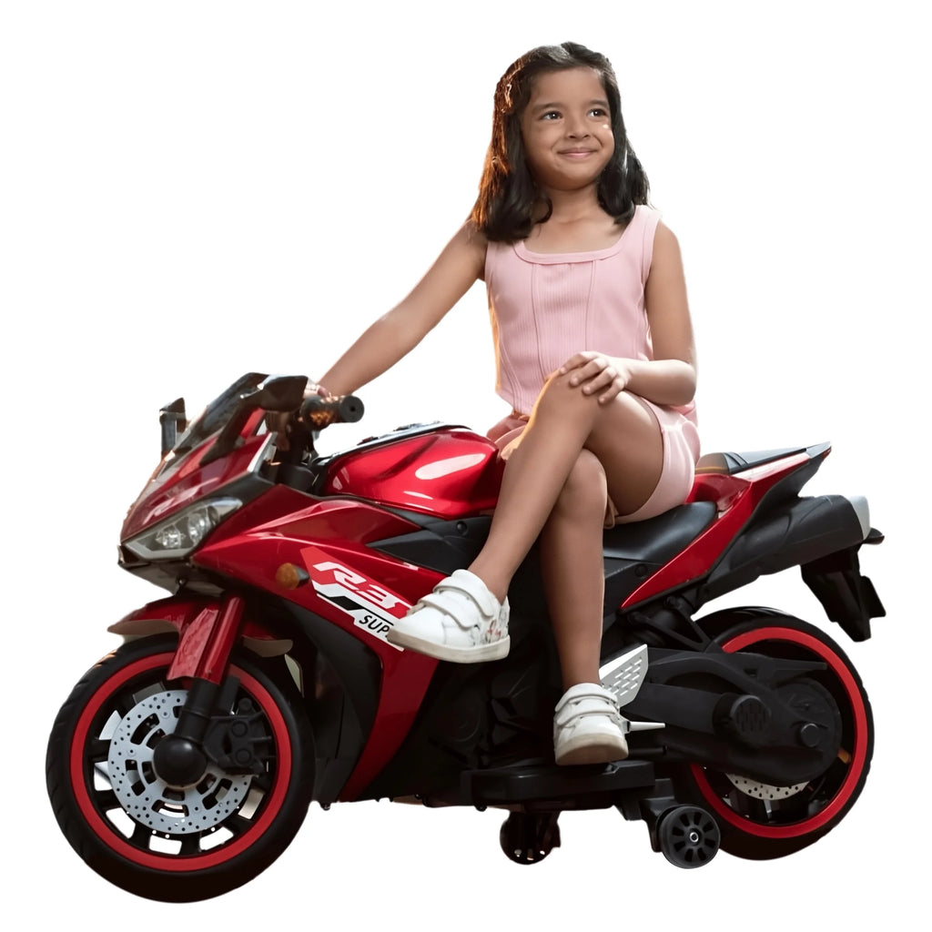2 Seats Electric Dirt Bike Motorcycle for Kid 3 - 8, 12V Kids Motorcycle with Manual Throttle, Lighting Wheels, Music Function, Max Load 99 lb (Blue)