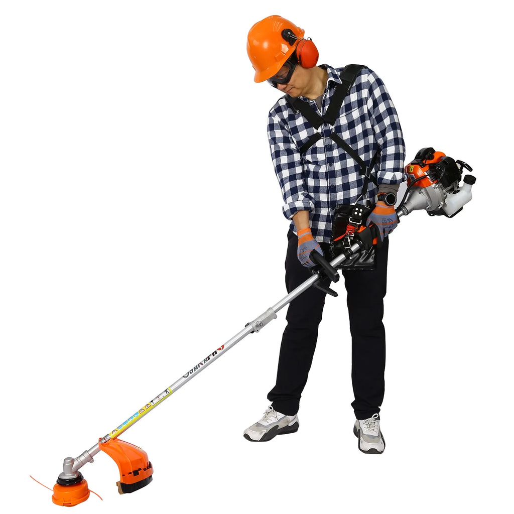 Legahome 4 in 1 String Trimmer, Gas Powered Weed Eater Multi - Functional Trimming Tool for Lawn Care, 33CC 2 - Cycle Grass Trimmer with Gas Pole Saw, Hedge Trimmer, Grass Trimmer, Brush Cutter, Orange