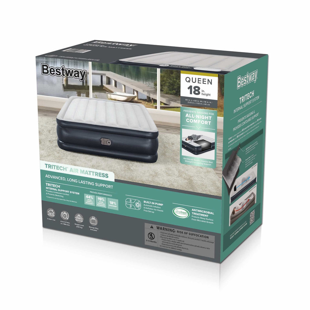 18 Tritech Air Mattress Queen with Built-in Pump