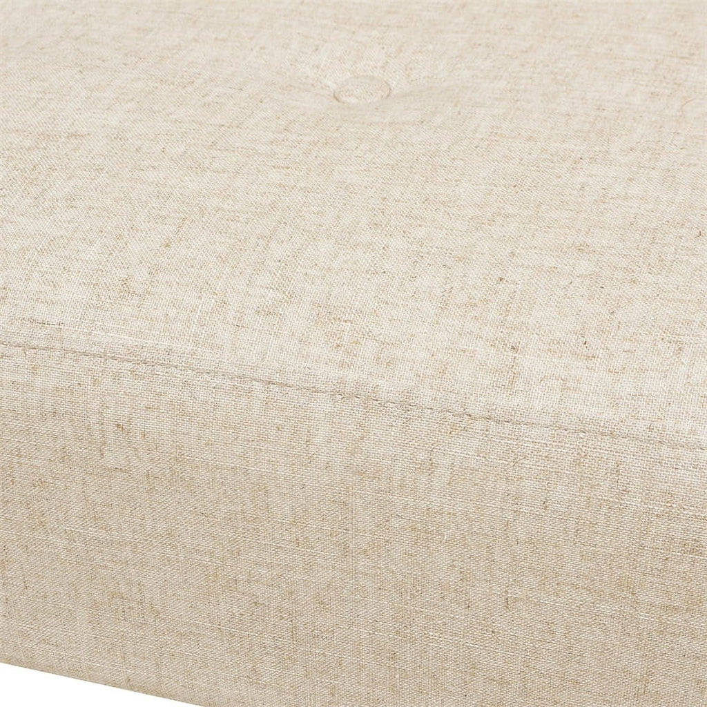Jennifer Taylor Home Jared Roll Arm Tufted Polyester Fabric Bench, Sky Neutral Beige