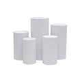 1 Set, Spandex Pillar Covers for Metal Cylinder Pedestal Stands 5 Pcs/Set - White Covers ONLY/Cylinder Pedestal Stands Not Included
