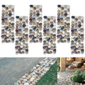 Sunface River Rock Stepping Stones Pavers Outdoor for Garden, Set of 6 (Rectangle)