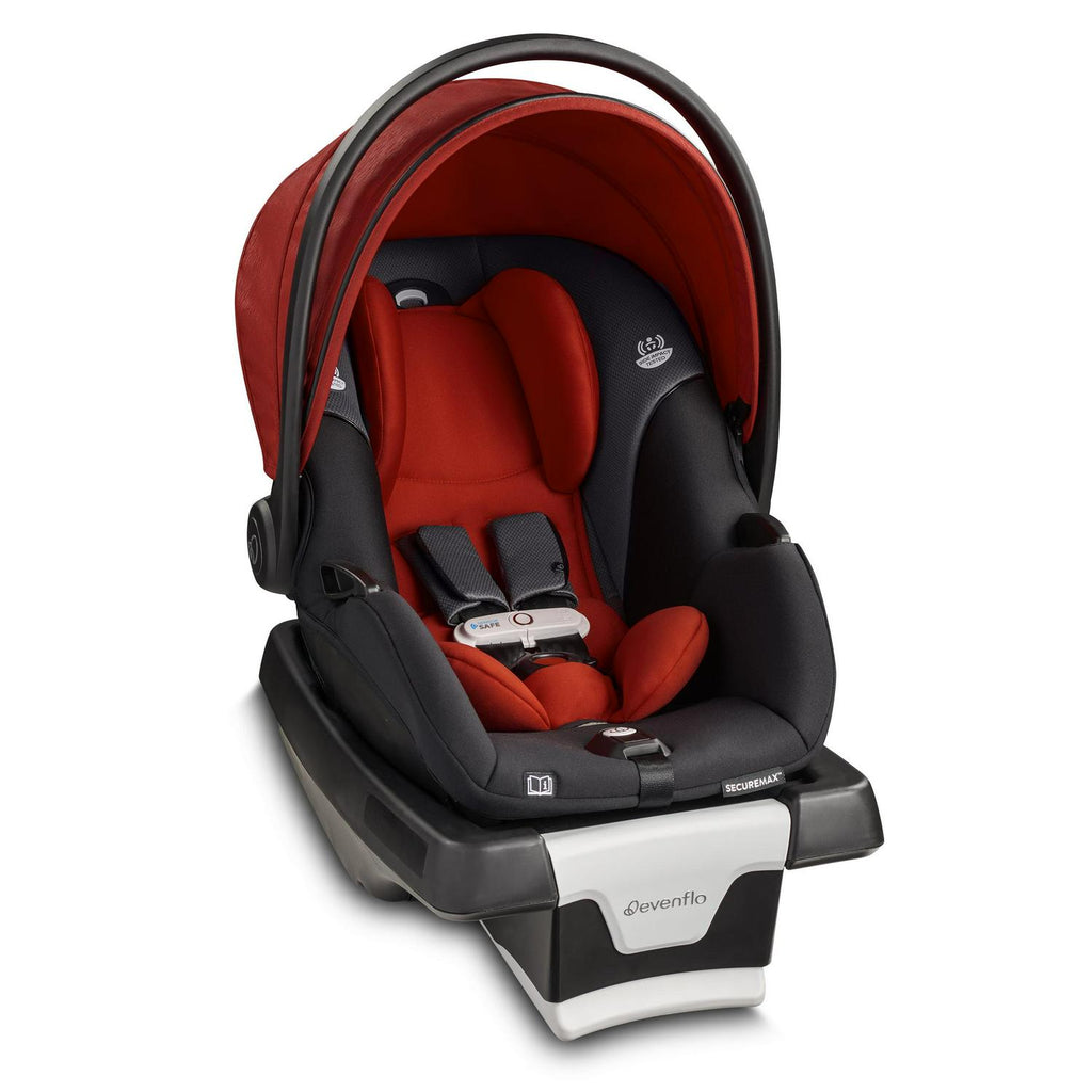 Evenflo Gold Sensorsafe Securemax 35 lb Infant Car Seat. Garnet Red
