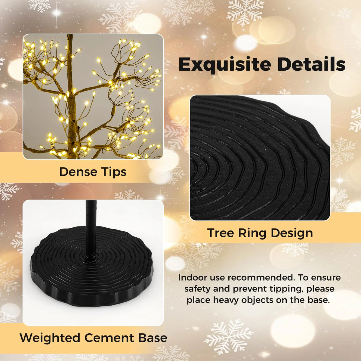 5/6/7 FT Lighted Alpine Tree for Christmas, Pre-lit Artificial Cedar Tree with Weighted Base