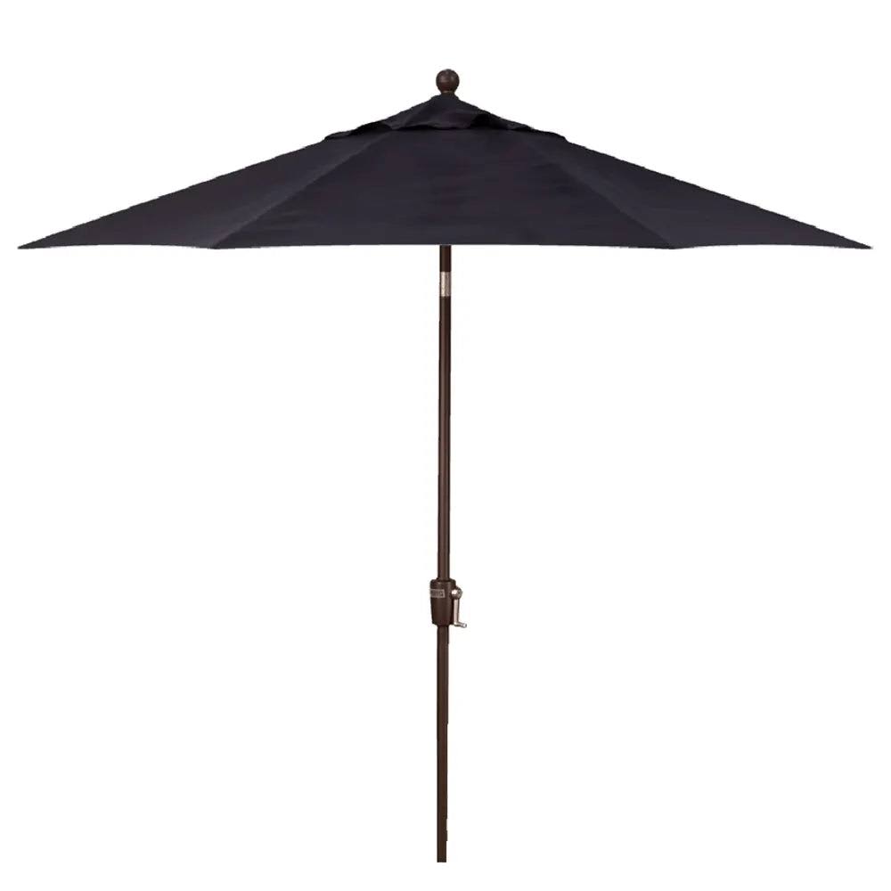 Outdoor Bronze 9' Push Button Tilt Umbrella - Navy