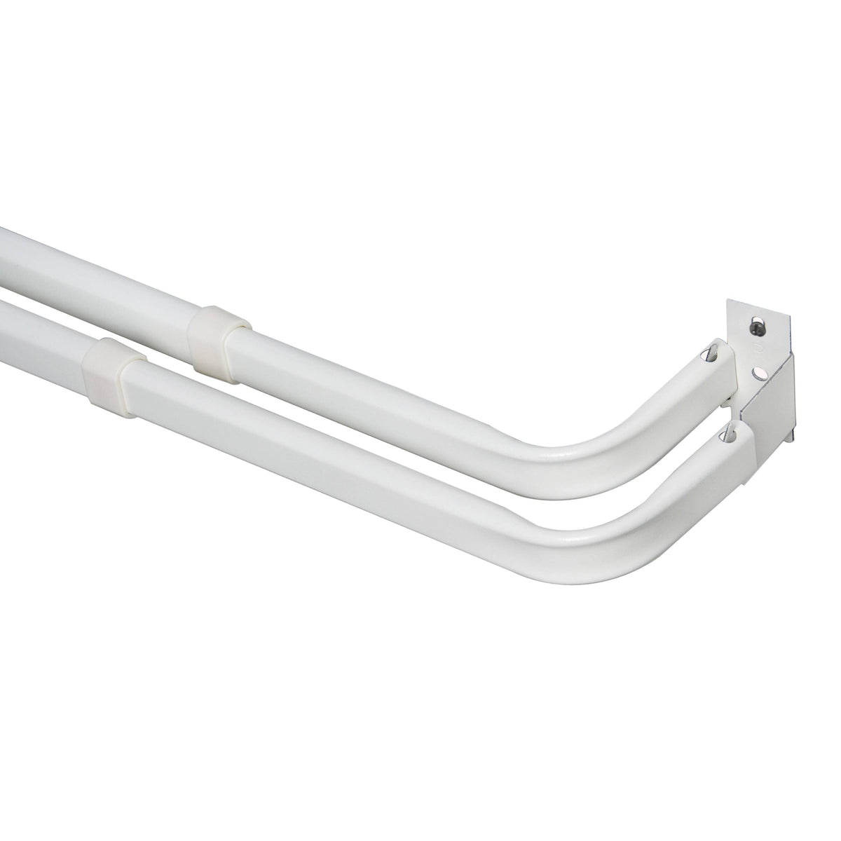Mainstays 48-86" Adjustable Heavy Duty Double Curtain Rod, 2-3" Clearance, White