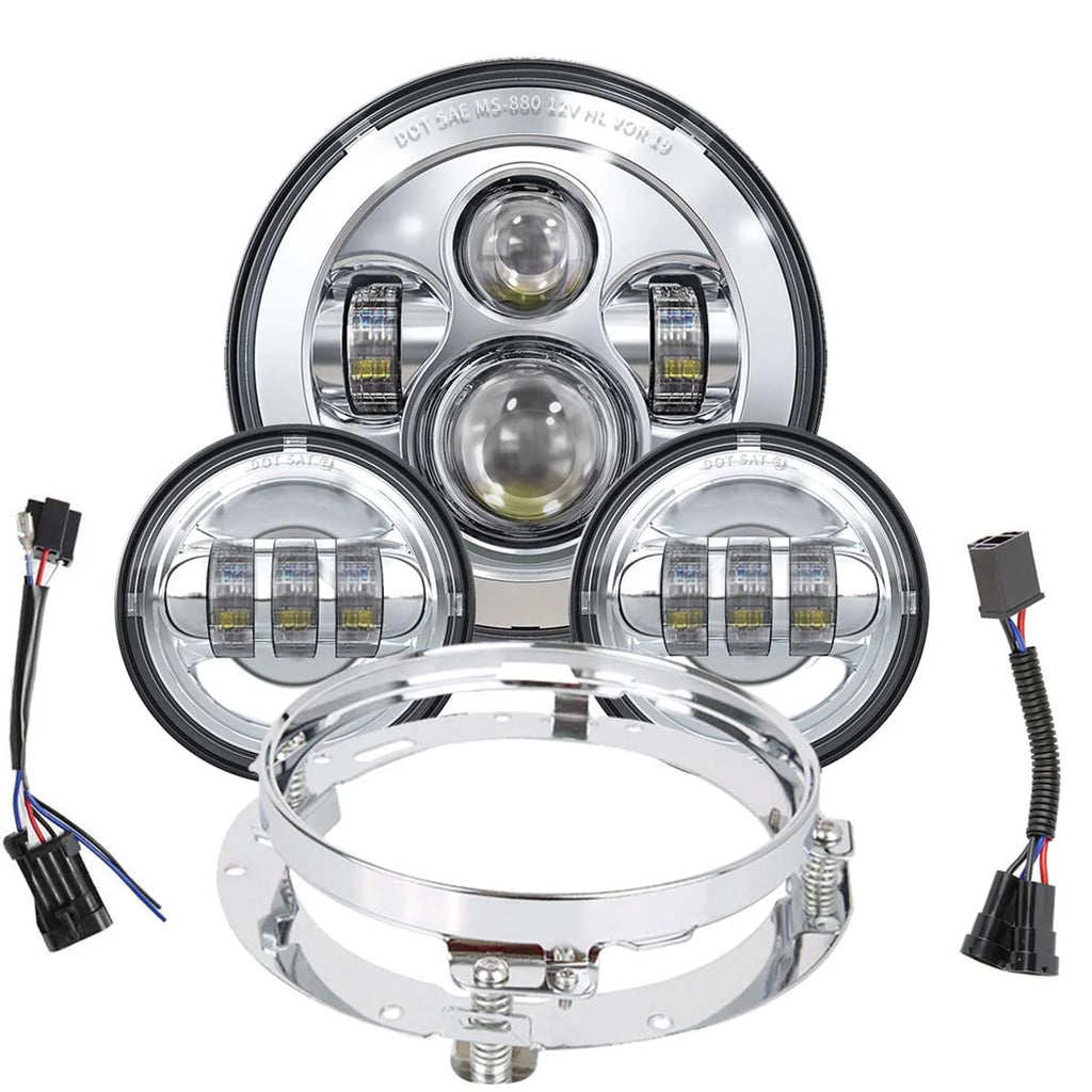 TRUCKMALL 7 inch LED Headlight Fog Passing Lights DOT Kit
