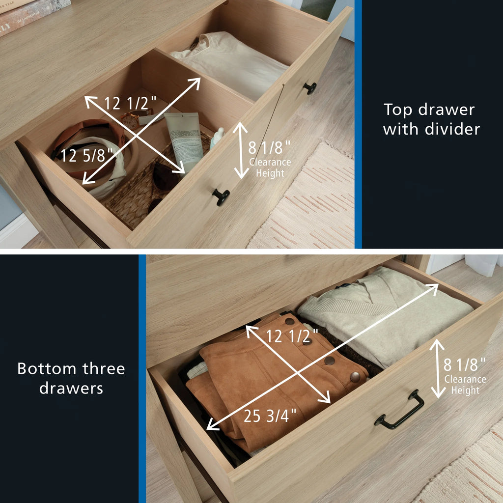 Mainstays Harrington 4 Drawer Dresser, Washed Oak Finish