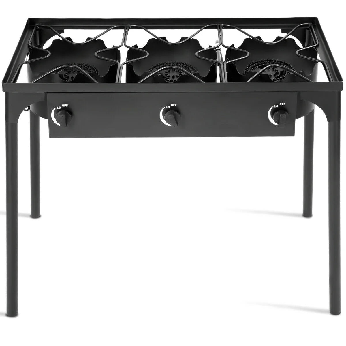 Goplus Portable Propane 225, 000 - BTU 3 Burner Gas Cooker Outdoor Camp Stove BBQ