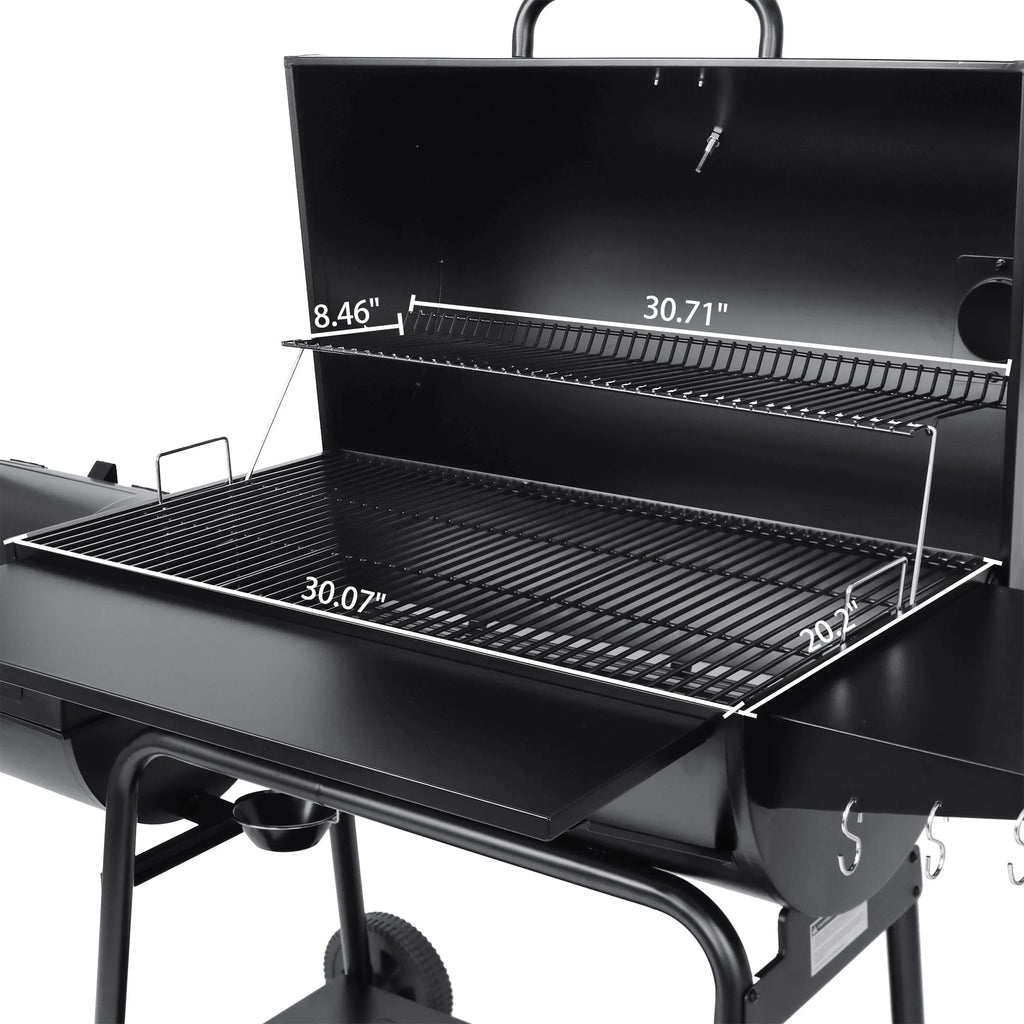 Gourmet CC2036F 36" Charcoal Barrel Grill with Offset Smoker