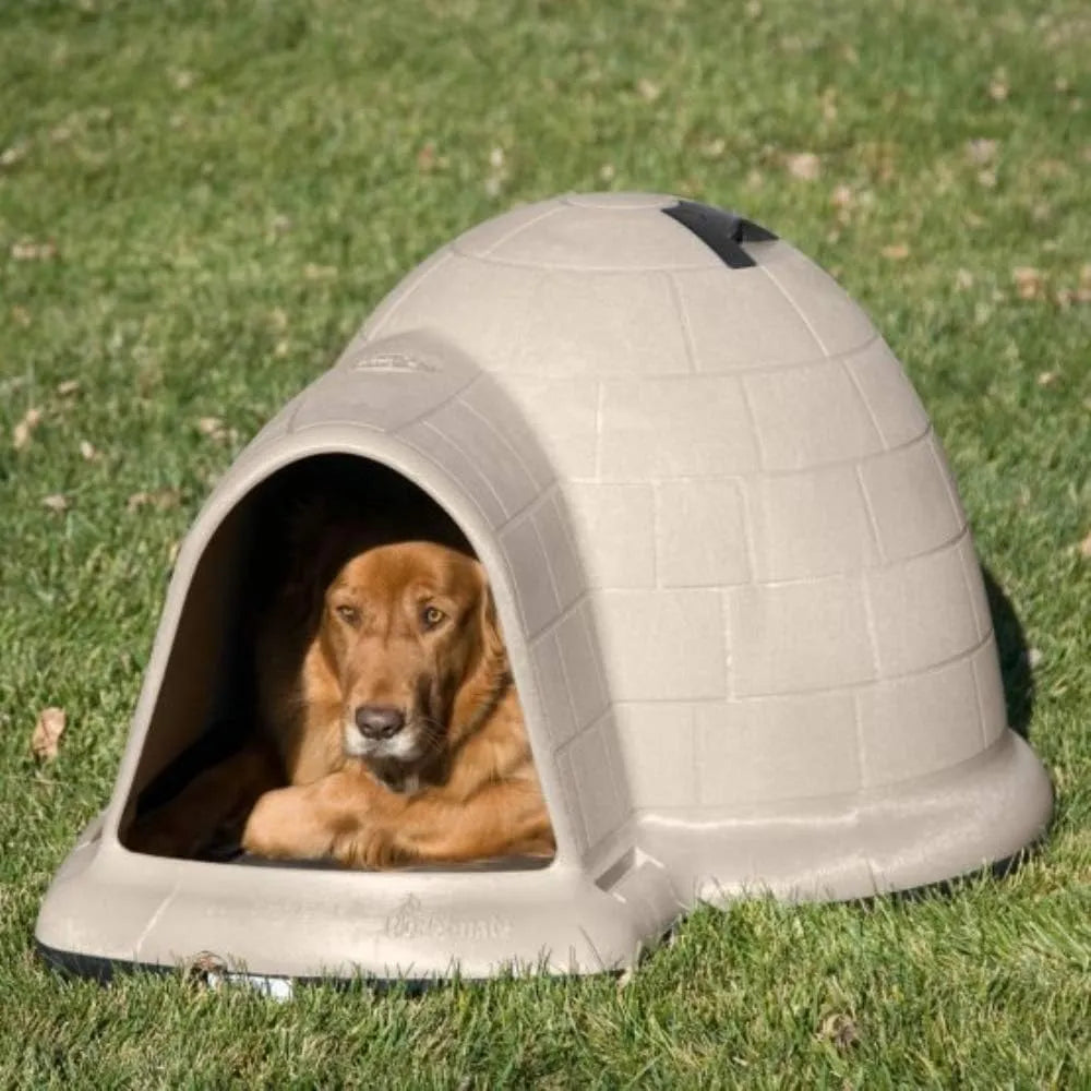 Petmate Indigo Dog House (Igloo Dog House. Made in USA with 90% Recycled Materials. All-Weather Protection Pet Shelter) for XL Dogs -90 to 125 pounds. Made in USA