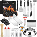 iRabey Blackstone Griddle Accessories Kit, 131 Pcs Griddle Grill Tools Set Stainless Steel Grill BBQ Spatula Set, Blackstone Griddle