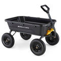 Gorilla Carts 12 cu ft Poly Yard Dump Cart with Quick - Release, 1600 lb Capacity, Black