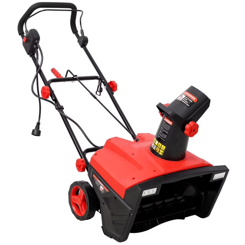 20 in Corded Electric Snow Thrower with LED, 120V/60HZ, 15 Amp Motor, 30FT Throwing Distance