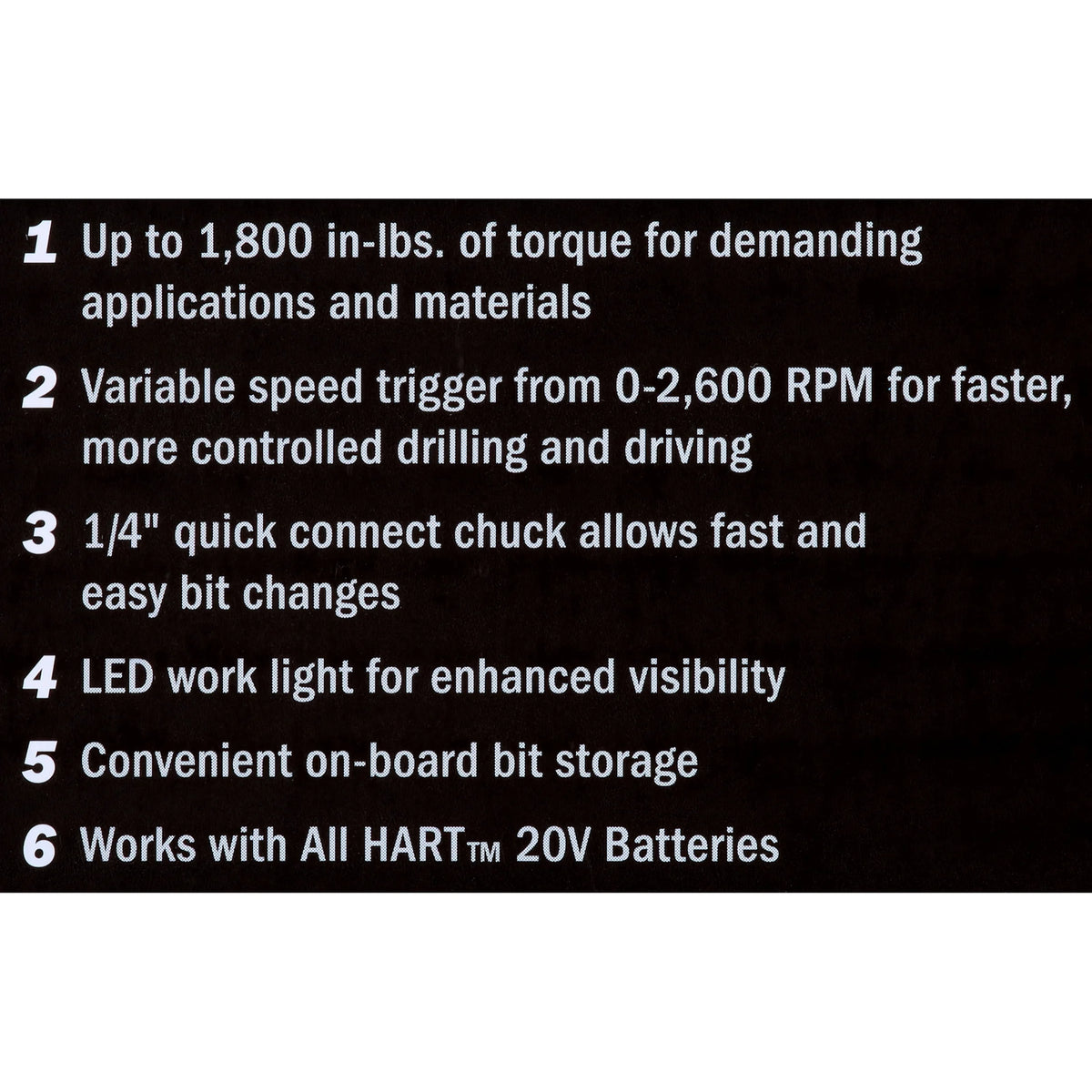 HART 20 - Volt Cordless 1/4" Hex Chuck Impact Driver Kit, (2) 1.5ah Lithium - Ion Batteries, Gen 2
