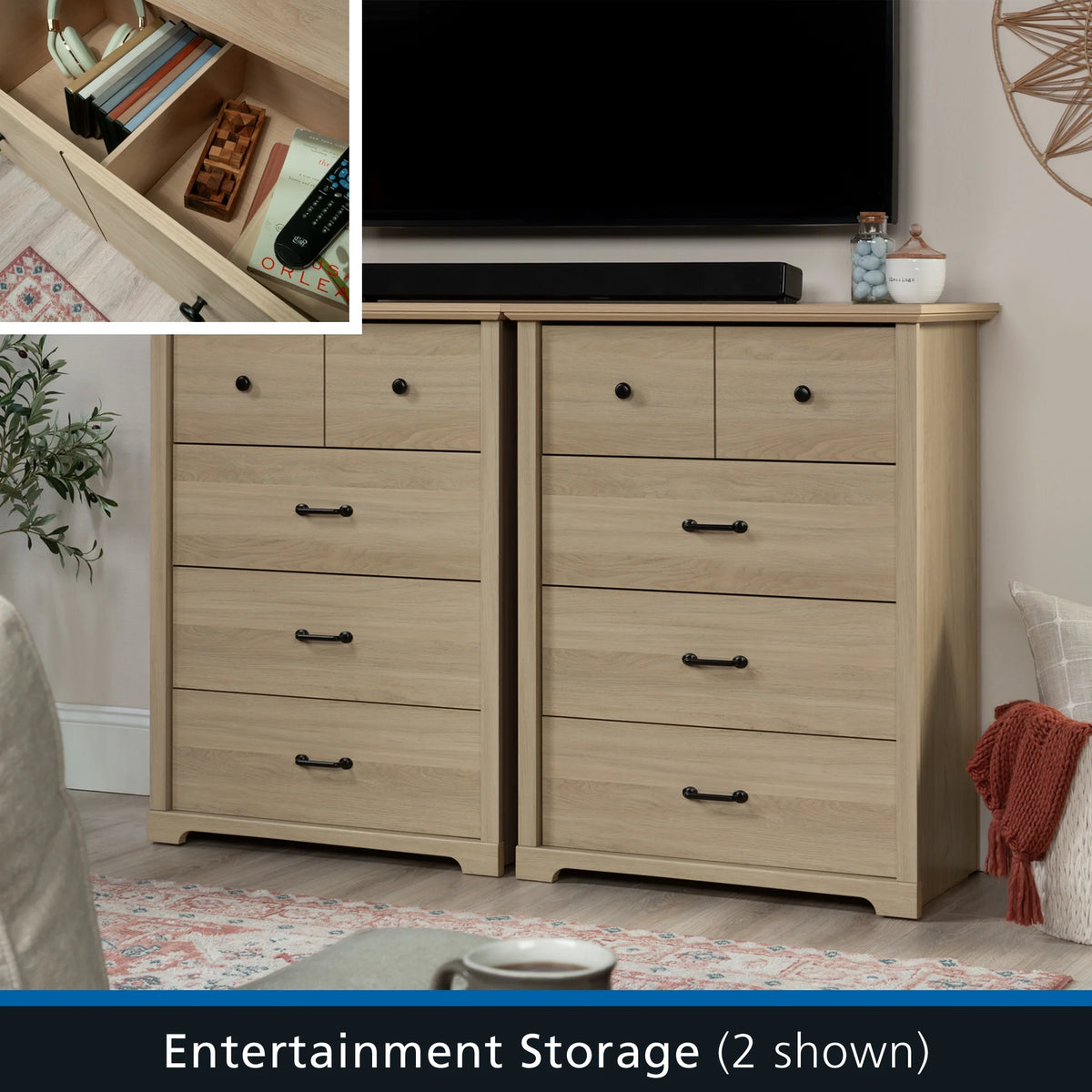 Mainstays Harrington 4 Drawer Dresser, Washed Oak Finish
