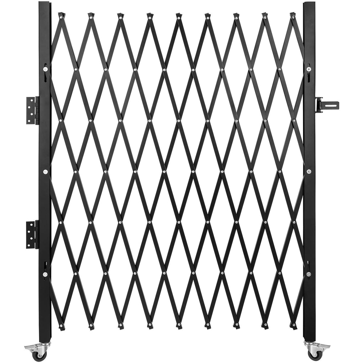 VEVOR Single Folding Security Gate 48" H x 71" W Folding Door Gate Steel Accordion Security Gate Flexible Expanding Security Gate 360 Rolling