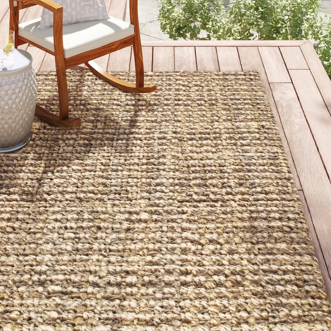Leddy Hand-Woven Jute Natural Area Rug Bay Isle Home Rug Size: Runner 2'6" x 10'