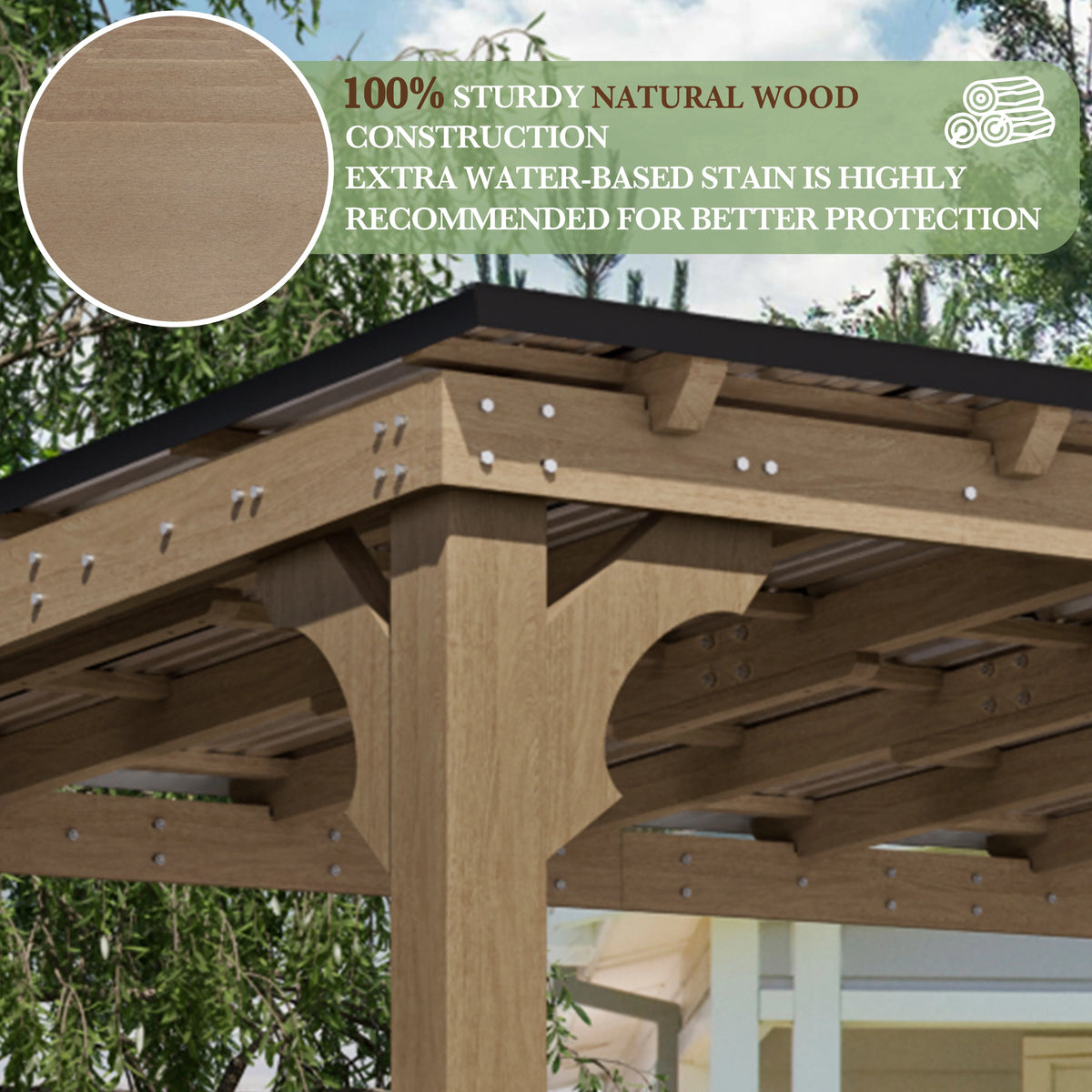 VEIKOUS 8' x 5' Outdoor Hardtop Gazebo, BBQ Grill Gazebo W/ Workstation Shelves for Lawn, Garden, Deck