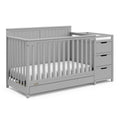 Graco Hadley 5-in-1 Convertible Crib and Changer with Drawer Pebble G - MadeInUSA