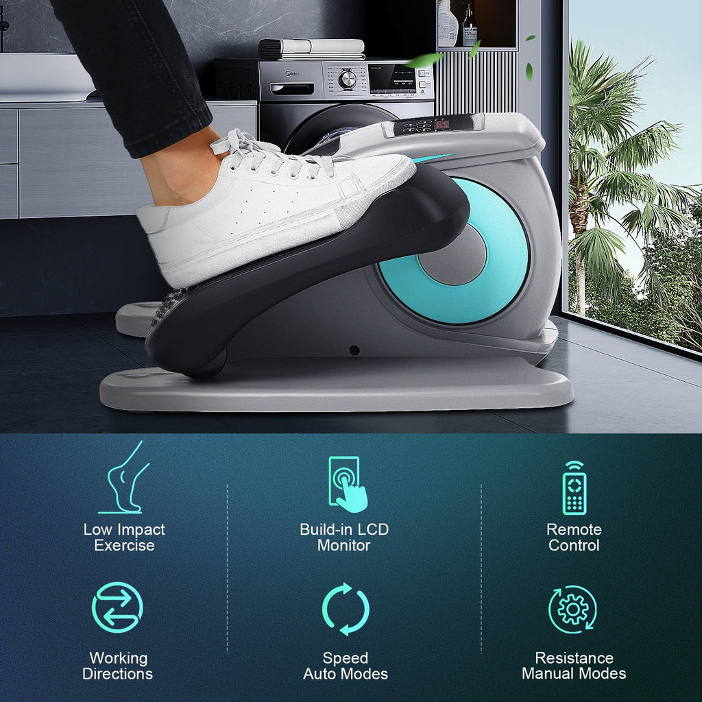 Elliptical Machine, Under Desk Elliptical with Remote Control, Quiet Home Ellipse Exerciser for Seniors