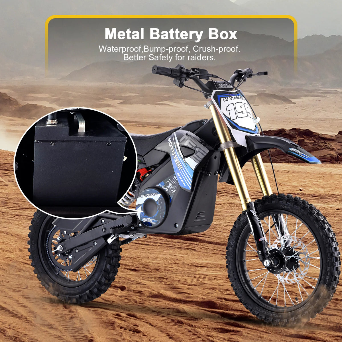 Mototec 48v Pro Electric Dirt Bike 1800w Lithium Orange