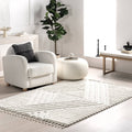 nuLOOM Risette Geometric Shag Tassel Area Rug 3' x 5' in Beige