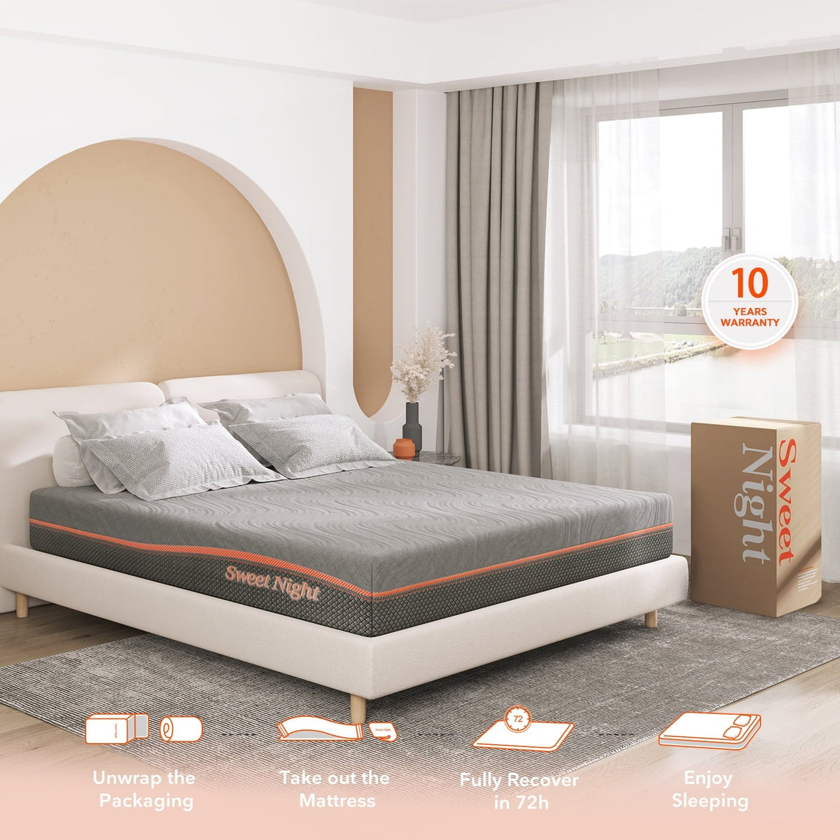 10 inch Queen Gel Memory Foam Mattress in a Box. Queen Size