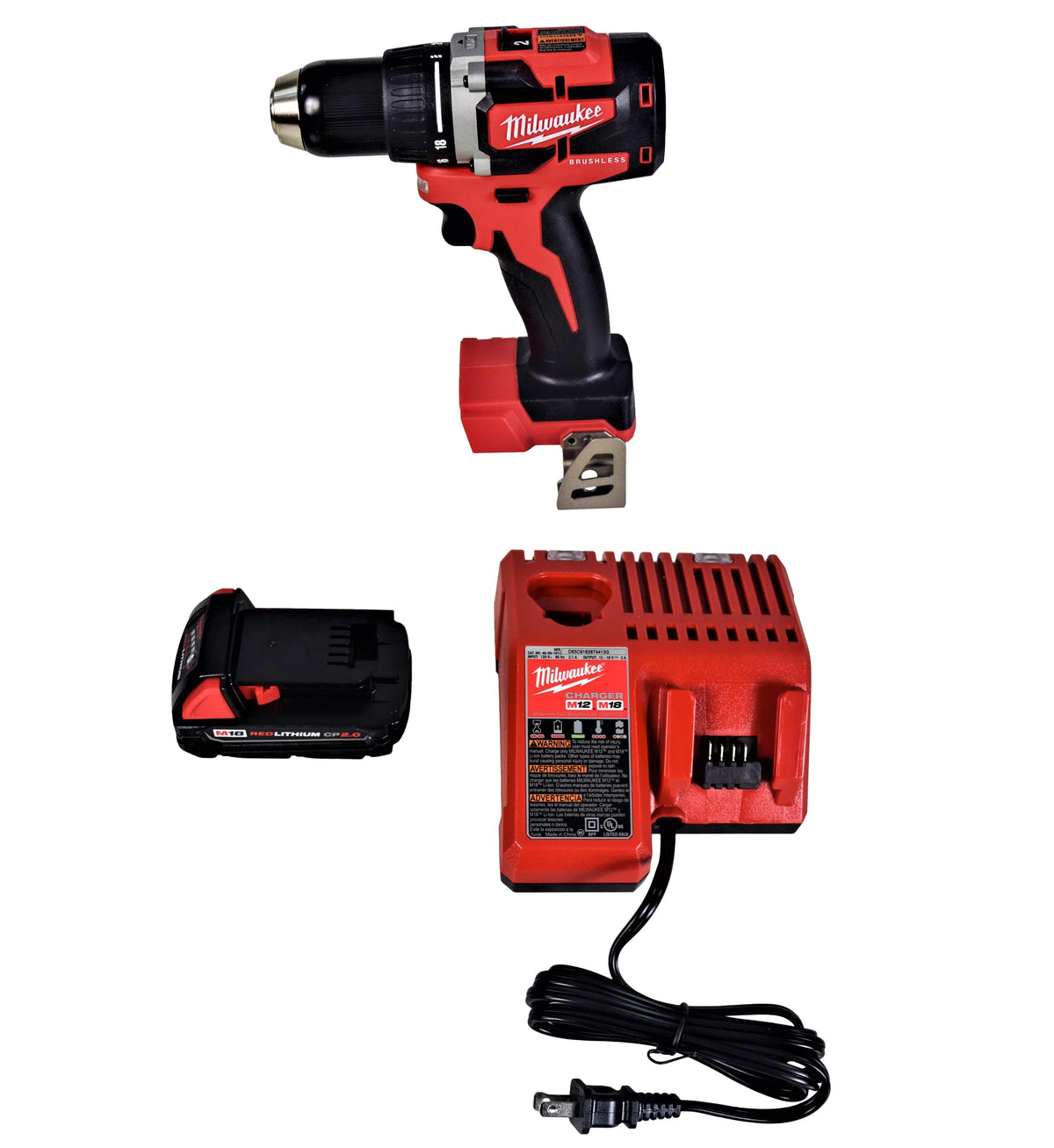 Milwaukee M18 18V Li - Ion Compact Brushless Cordless 1/2 In. Drill/Driver Kit