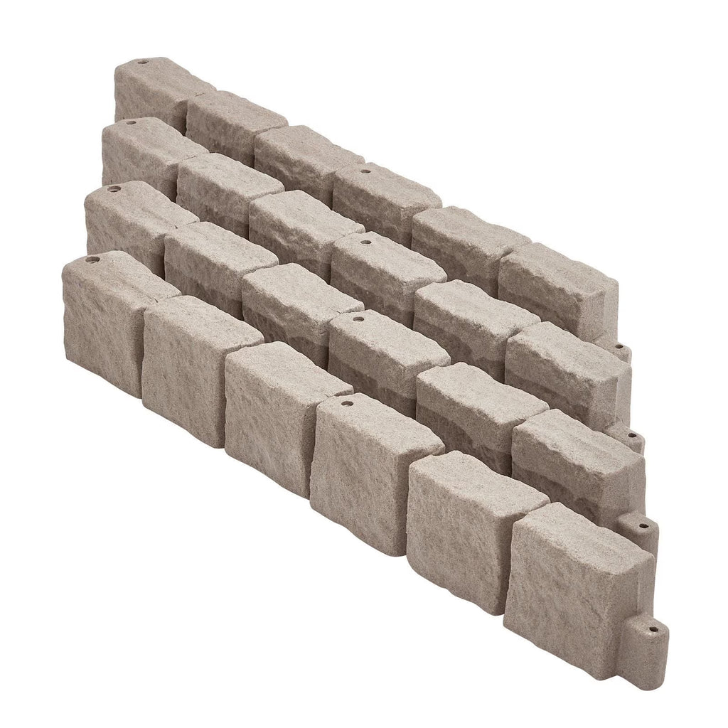 Fake Stone Landscape Edging 46.8x3.9 in Lawn Edging Border Fade - Resistant No Dig