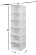 Mainstays 6 Shelf Non Woven Hanging Closet Organizer, Arctic White