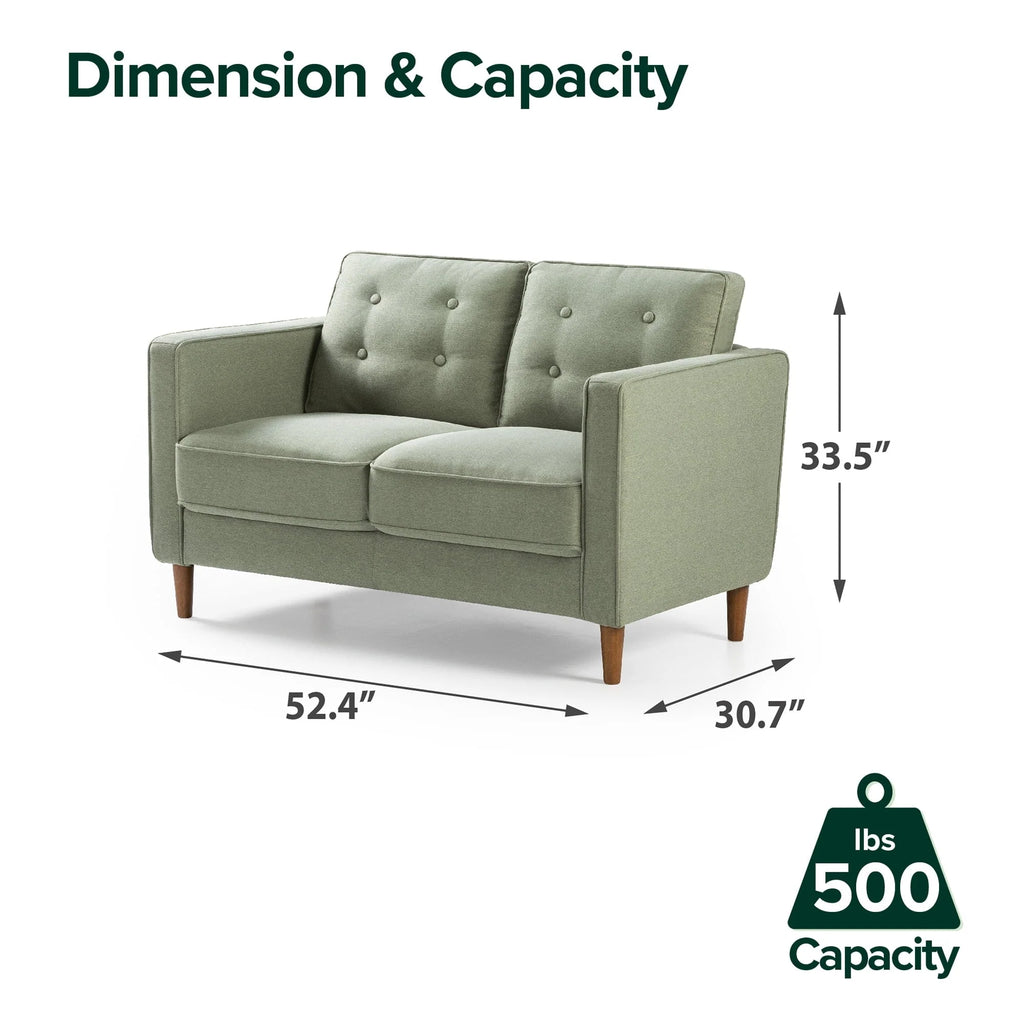 Zinus Lauren 2 - Seater Loveseat, Pear Green