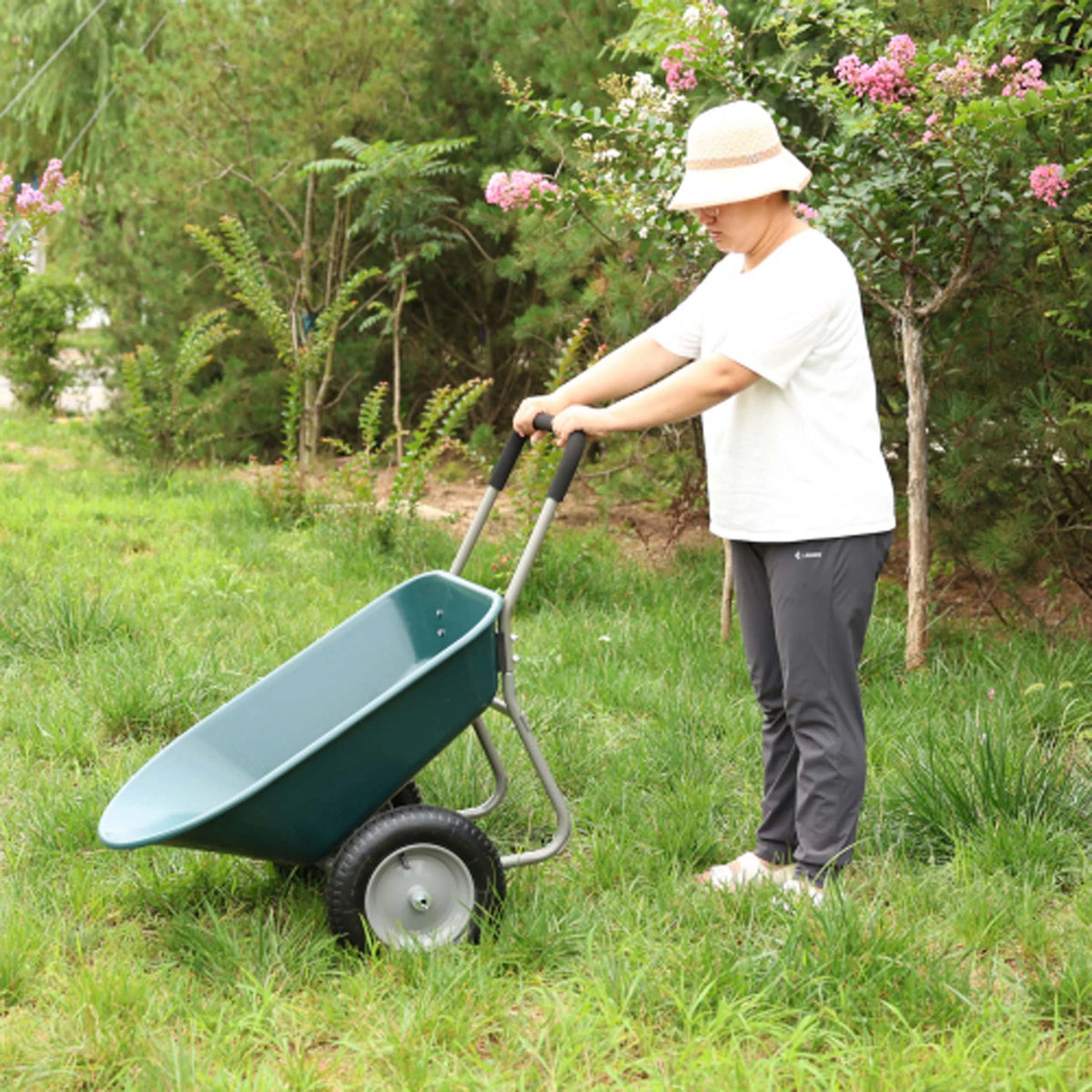 Chromacore Dual - Wheel Garden Cart, Heavy - Duty Yard Wheelbarrow for Garden 15 in Pneumatic Wheel