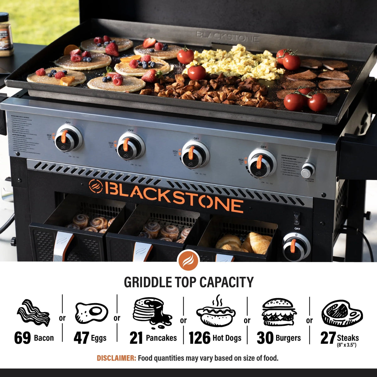 4 - Burner 36" Griddle with Air Fryer and Hood