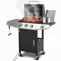 Enyopro 3 Burner Propane Gas Grill, 40, 000BTU Stainless Steel BBQ Grill with Brush, Built - in Thermometer, 4 Universal Wheels for Outdoor Cooking Patio Backyard