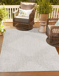 Unique Loom Outdoor Modern Gray 9x12 Large Area Rug Indoor Outdoor Rug