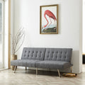 Tufted Split Back Futon Sofa by Naomi Home - Color:gray, Style:linen