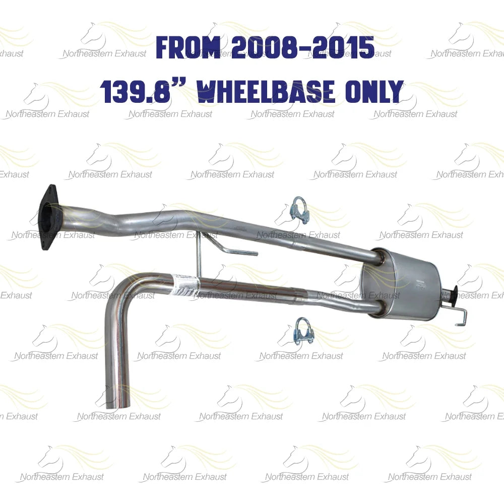 Stainless Steel Exhaust Muffler Assembly Fits 2007 - 2015 Nissan Titan 5.6 L 139.8'' W.B - Direct Fit