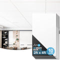 Art3d 10-Pack Smooth Drop Ceiling Tile 2ft x 4ft - Fire-Rated, Waterproof, Reusable - Premium PVC, No Sag and Breakage - Cover 80 Sq. ft, White